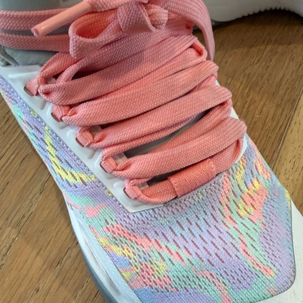 Women's Pastel Multicolor Athletic Sneakers with Pink Laces